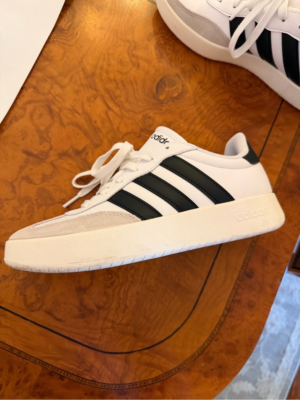 Adidas White & Black Classic Court Sneakers - Picture 2 of 5